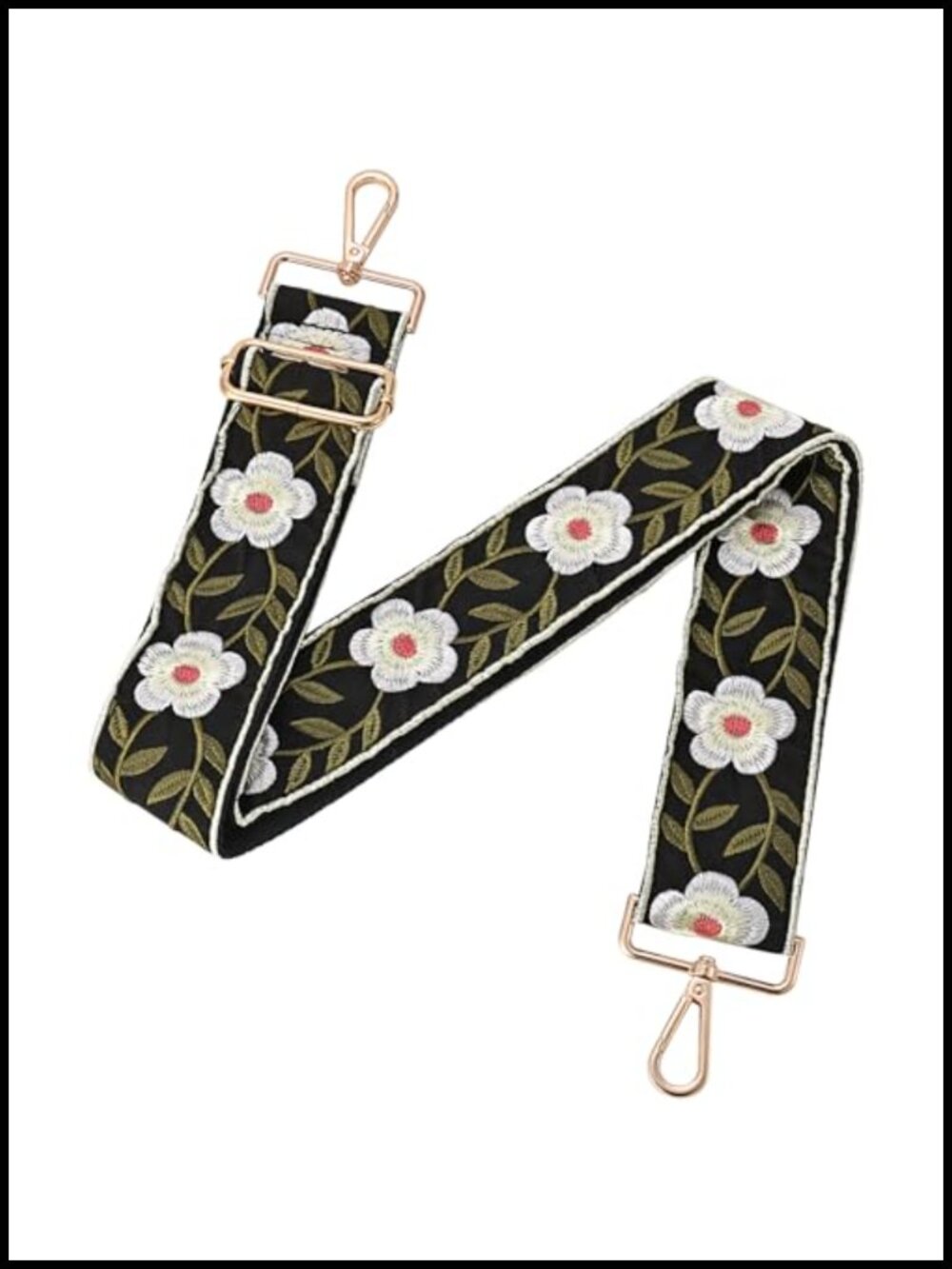 Embroidered Canvas Purse Strap Replacement Crossbody Bag Strap 2in Wide